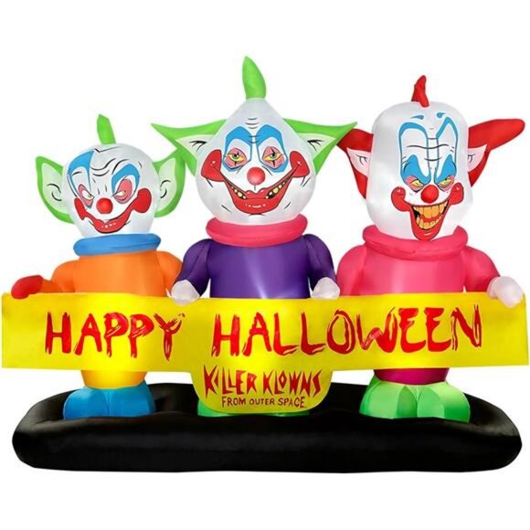 6ft Long Halloween Inflatable Three Killer Clowns Decoration Blow - Picture 4 of 7